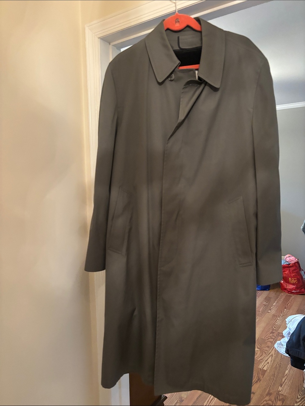 London Fog Men's Single-Breasted Trench Coat in Gray